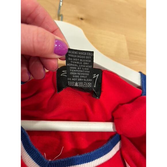 STUSSY Women's Retro Striped Graphic t-shirt dress Blue Red White size Medium - Picture 10 of 10